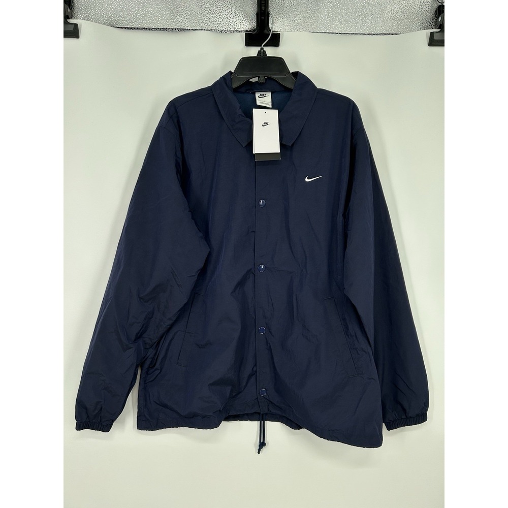 Nike Sportswear Coaches Snap Up Jacket DQ5005-410 Authentic Navy Blue Large‎